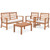 4 Pieces Outdoor Furniture Set with Stable Acacia Wood Frame-Beige - Color: Beige D681-HW72078WH