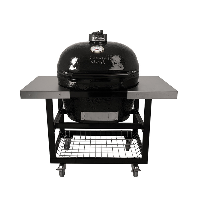 Primo Oval XL 400 X-Large Charcoal Grill with Cart and Stainless