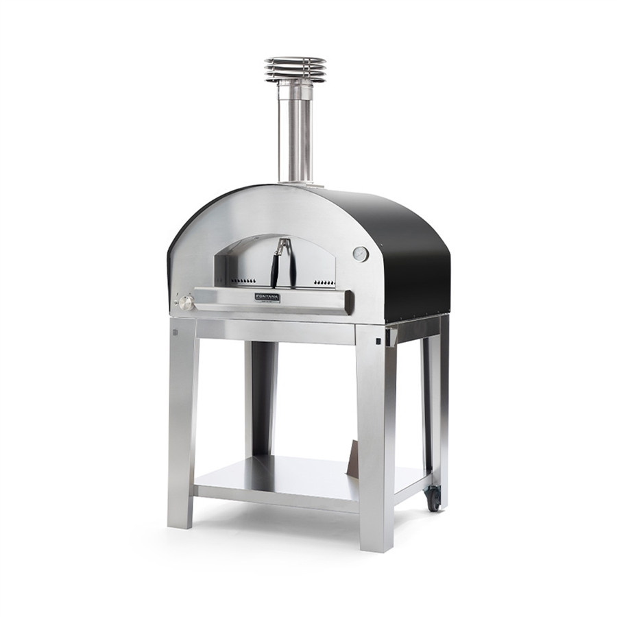 Fontana Firenze Hybrid Gas & Wood Pizza Oven on Cart, Anthracite