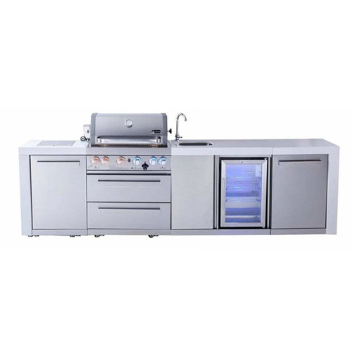 Mont Alpi 400 Deluxe Island with Beverage Center, Infrared Side Burner - 120"