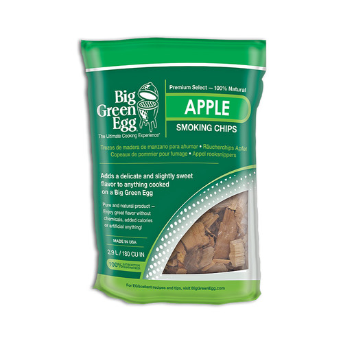 Big Green Egg Premium Kiln Dried Apple Wood Smoking Chips (2.9 L/180 cu in)