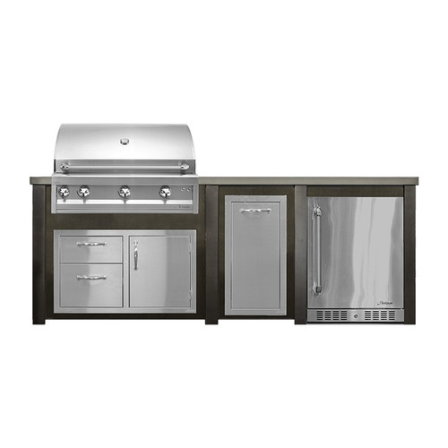Artisan 8ft Outdoor Kitchen Island w/ Refrigerator & 36" Professional Grill (ARTP-36), by Haven Outdoor