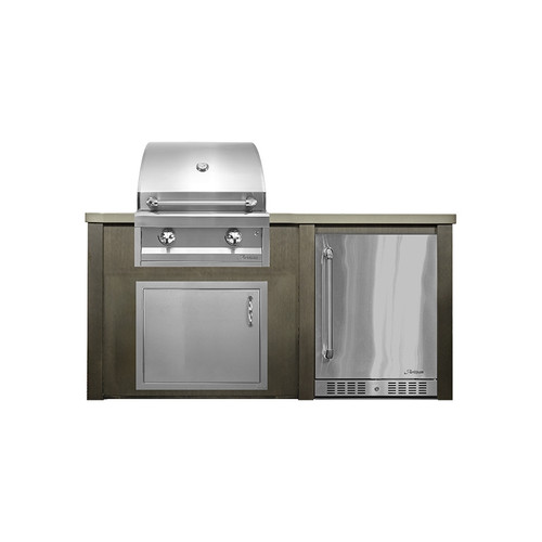 Artisan 5.5ft Outdoor Kitchen Island w/ Refrigerator & 26" American Eagle Grill (AAEP-26), by Haven Outdoor