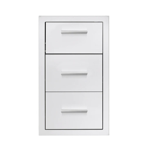 Summerset 17" Vertical 2-Drawer & Paper Towel Holder Combo w/ Masonry Frame Return