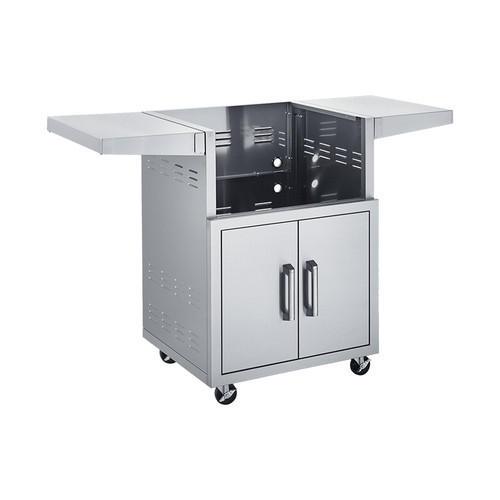 Broilmaster 26" Stainless Steel Cart, 2 Door, Foldable Side Shelves