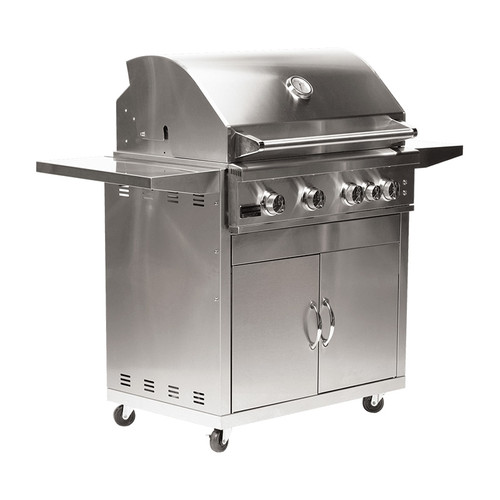 Broilmaster B-Series Fully Loaded 32" Cart Model Gas Grill, 4 Burner, Rear IR Burner, LED Control Knobs
