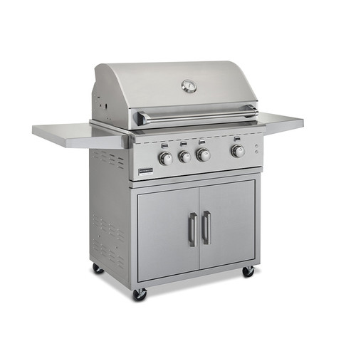 Broilmaster G-Series 34" Cart Model Natural Gas Grill, 3 Burner, Rear IR Burner, LED Control Knobs