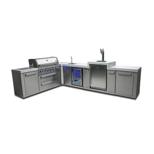 Mont Alpi 805 L-Shaped Island with 90 Degree Corner, Kegerator and Beverage Center