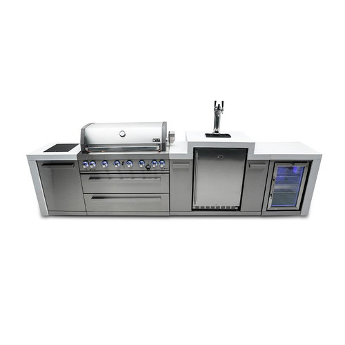 Mont Alpi 805 Deluxe Island with Kegerator and Fridge Cabinet - 141"