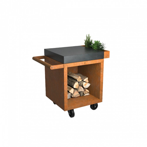 OFYR Mise En Place Table Corten 65 PRO Ceramic Dark Grey Mobile Prep Station
