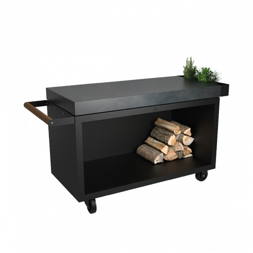 OFYR Mise En Place Table Black 135 PRO Ceramic Dark Grey Mobile Prep Station