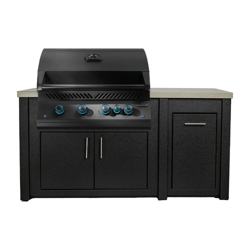 BBQ Authority 71" Outdoor Kitchen Island with Napoleon Phantom 32" Built-in 700 Series Gas Grill, Granite / Graphite