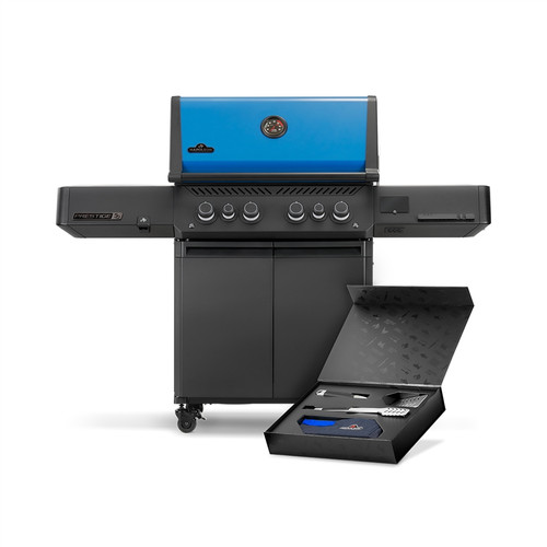 Napoleon 50th Anniversary Phantom Prestige 500 Connected Gas Grill with Infrared Side and Rear Burners, Included Accessories, Signature Blue