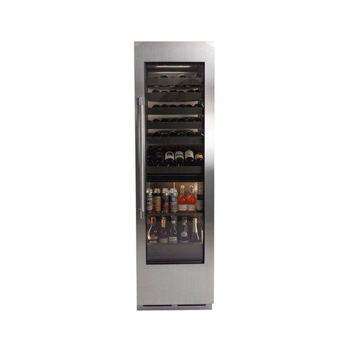 Perlick 24" Indoor Panel-Ready Dual-Zone Beverage Column, Glass Overlay Ready