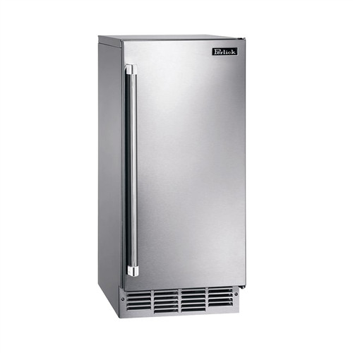 Perlick 15" Indoor/Outdoor Signature Series Clear Ice Maker with Pump, Stainless Steel Solid Door