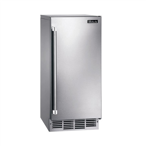 Perlick 15" Indoor/Outdoor Signature Series Cubelet Ice Maker with Pump, Stainless Steel Solid Door