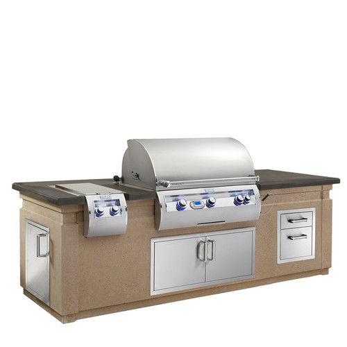 Fire Magic Pre-Fab Grill Islands, Cafe Blanco Base (35-in x 108-in) - Cutout Only