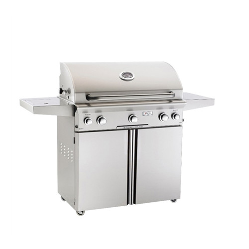 AOG 36-in "L" Series Stand Alone Propane Gas Grill with Backburner, Side Burner, and Rotisserie Kit