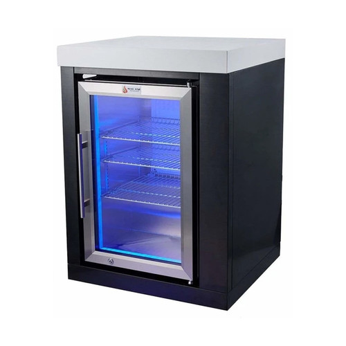 Mont Alpi Single Fridge Module in Black Stainless Steel