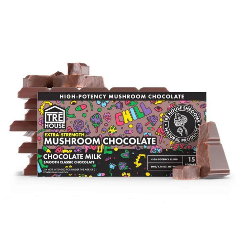 TRE House Magic Mushroom Chocolate Bar Extra Strength milk chocolate 15 squares at Master Dispensary