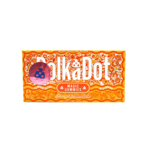 PolkaDot Mushroom Gummies Orange Creamsicle – creamy orange gummy with psychedelic mushroom blend and vibrant trip vibes