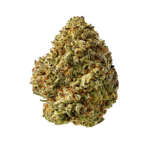 Bright green, dense buds of Mood Birthday Cake cannabis flower against a clean background.