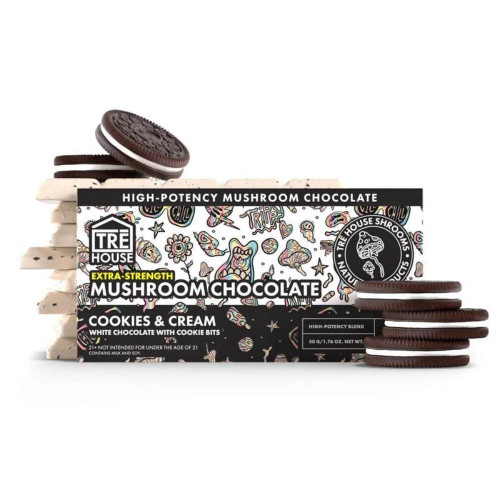 TRE House Cookies and Cream Mushroom Chocolate Bar Extra Strength 15 squares at Master Dispensary