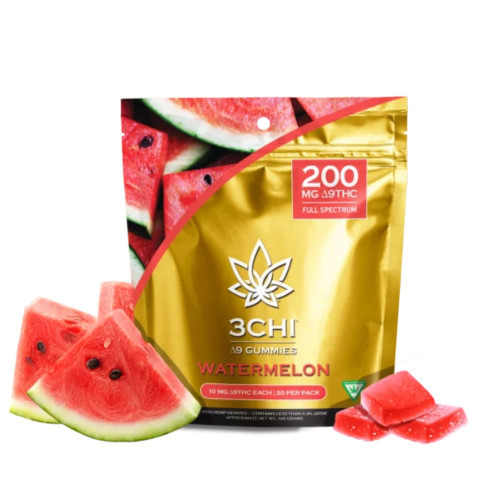 3CHI Delta 9 THC watermelon Gummies 200 mg 20 ct