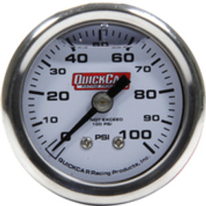 Quickcar Racing Products Pressure Gauge 0-100 Psi 1.5In Liquid Filled Quickcar Racing Products Pressure Gauge 0-100 Psi 1.5In Liquid Filled