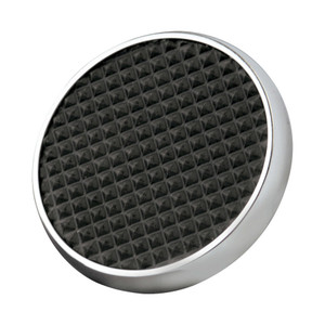 Lokar Round Chrome Steel Brake Pad W/Rubber Insert