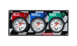 Quickcar Racing Products 3 Gauge Panel Op/Wt/Fp