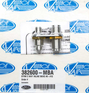 Vintage Air 2 Way In Line Bulkhead #6 And #10 O-Ring Vintage Air 2 Way In Line Bulkhead #6 And #10 O-Ring