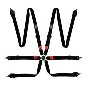 G-Force Harness 6-Pt Black 2In Indivd. Shlder P/U Lap