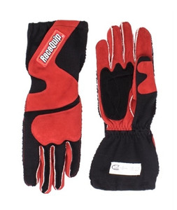 Racequip Gloves Outseam Black/Red Small Sfi-5