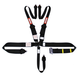 Racequip 5Pt Harness Hnr Ratchet L&L Black
