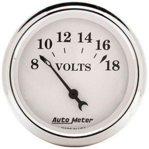 Autometer Old Tyme White 2 1/16In Voltmeter 8-18