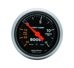 Autometer 2-1/16In S/C Boost/Vac. Gauge 30In/15Psi