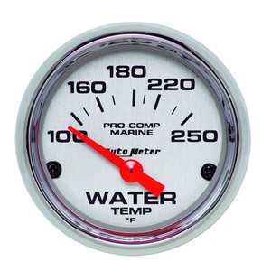 Autometer 2-1/16 Water Temp Gauge 100-250F P/C Marine