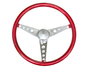 Grant Steering Wheel Mtl Flake Red/Spoke Chrm 15