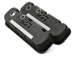 Holley Bbc M/T Valve Cover Set - Black Krinkle