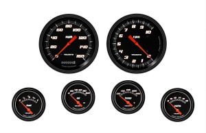 Classic Instruments Velocity Black 6 Gauge Set 2-5/8 Short Sweep Classic Instruments Velocity Black 6 Gauge Set 2-5/8 Short Sweep