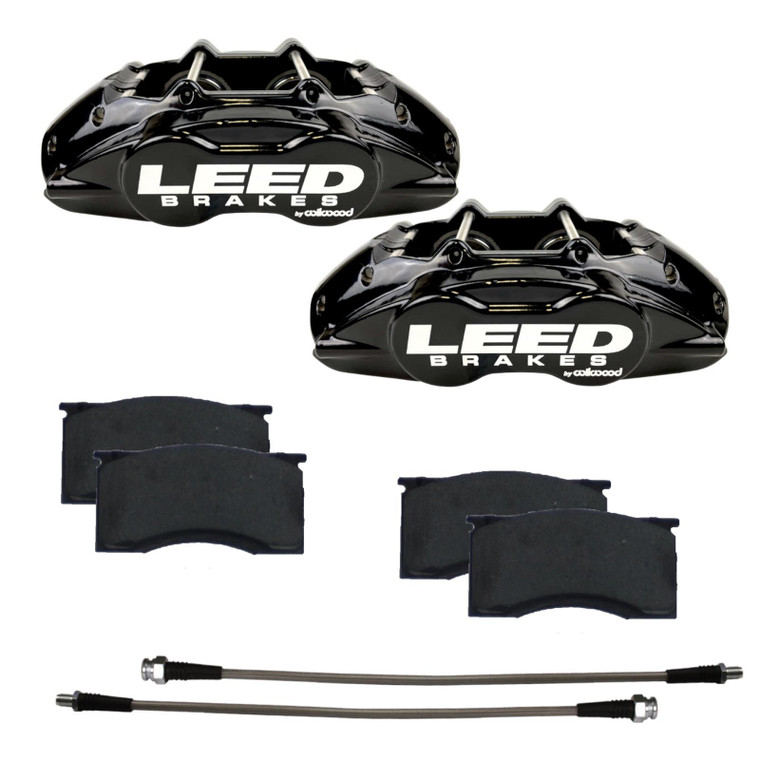 Leed Brakes 64-67 Mustang Brake Caliper/Pad Kit Black