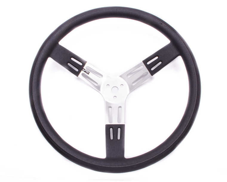 Longacre 17In. Steering Wheel Black Alum. Smooth Grip