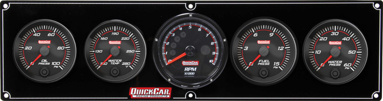 Quickcar Racing Products Redline 4-1 Gauge Panel Op/Wt/Fp/Wp W/Recall Tac