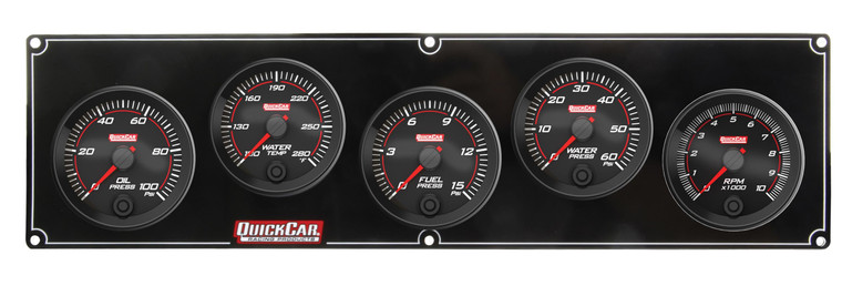 Quickcar Racing Products Redline 4-1 Gauge Panel Op/Wt/Fp/Wp W/2-5/8 Tach