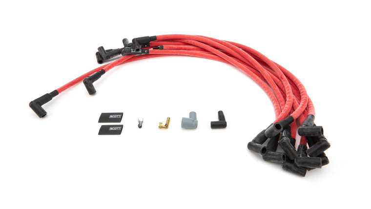Scott Performance Sbc Spark Plug Wire Set 90-Degree - Red