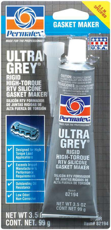 Permatex Ultra Grey Gasket Maker 3.5 Oz Carded Tube