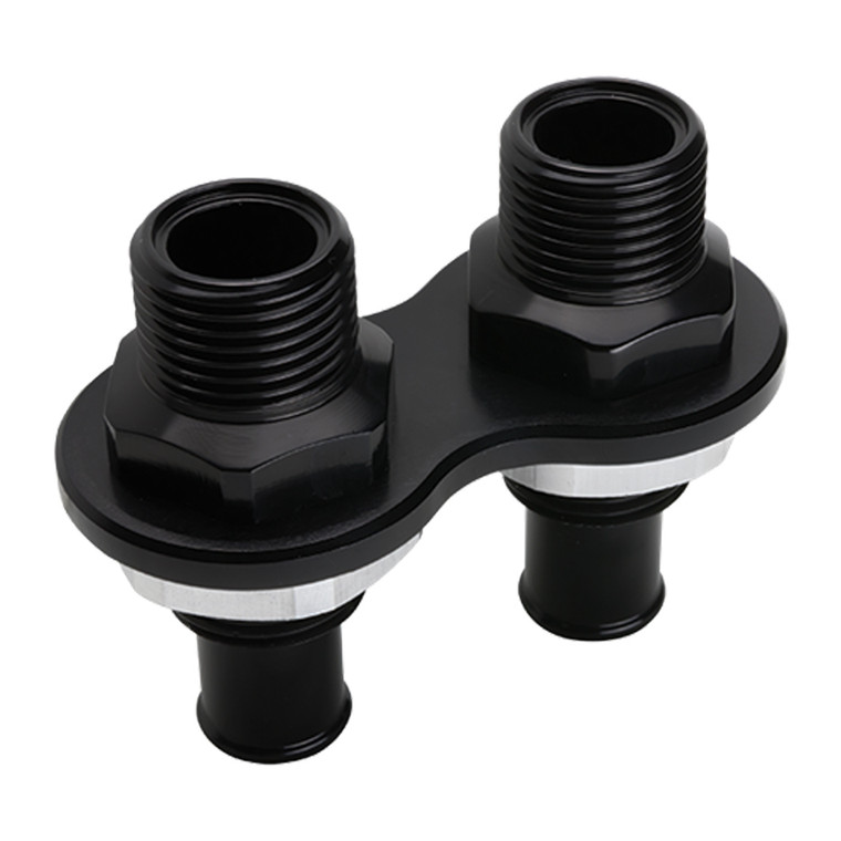 Billet Specialties Heat Bulkhead Push On 2-Port Black