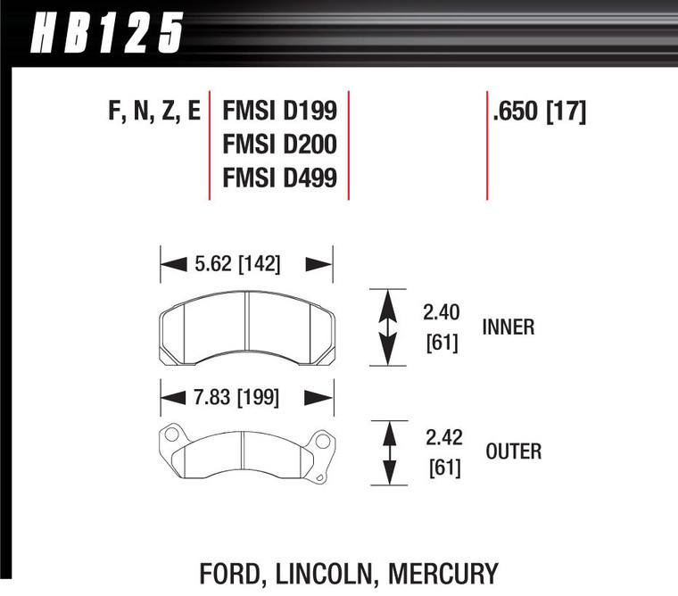 Hawk Brake Brake Pads Blue 9012 Ford