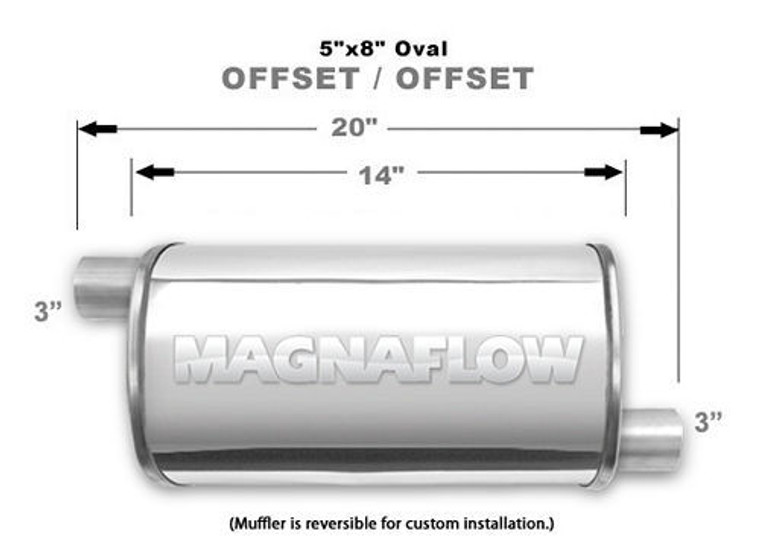 Magnaflow Perf Exhaust Stainless Muffler 3In Offset In/Offset Out